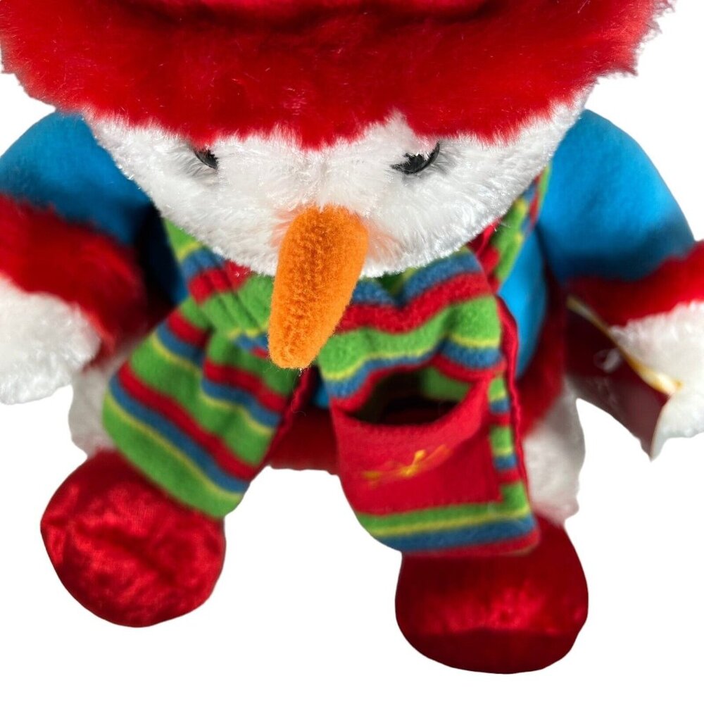 Plush Snowman Dan Dee Collectors Choice Scarf Sweater 14" Hat Snowflakes NWT - Picture 8 of 14